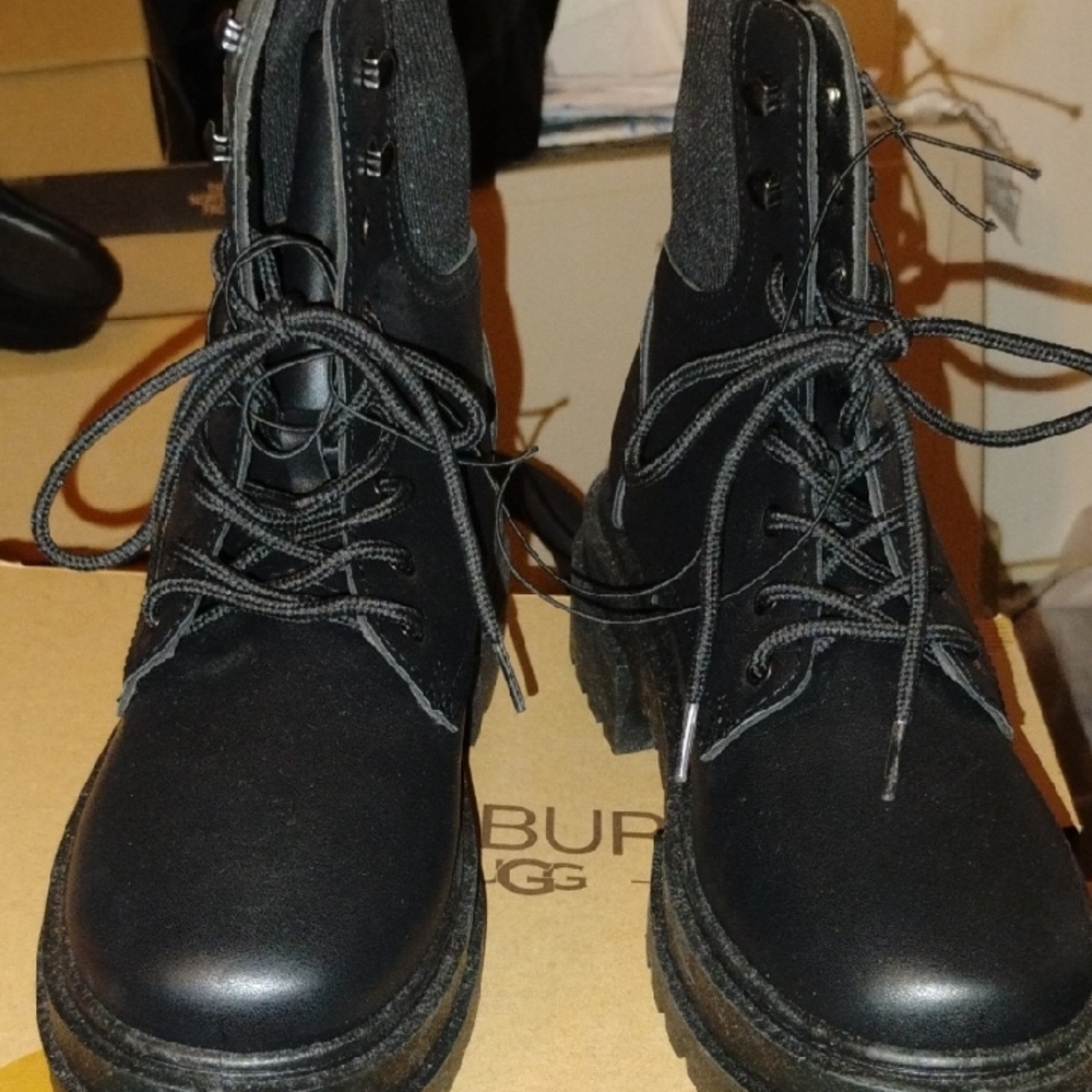 Women's Combat black boots Chunky Size By Charlotte Russe.